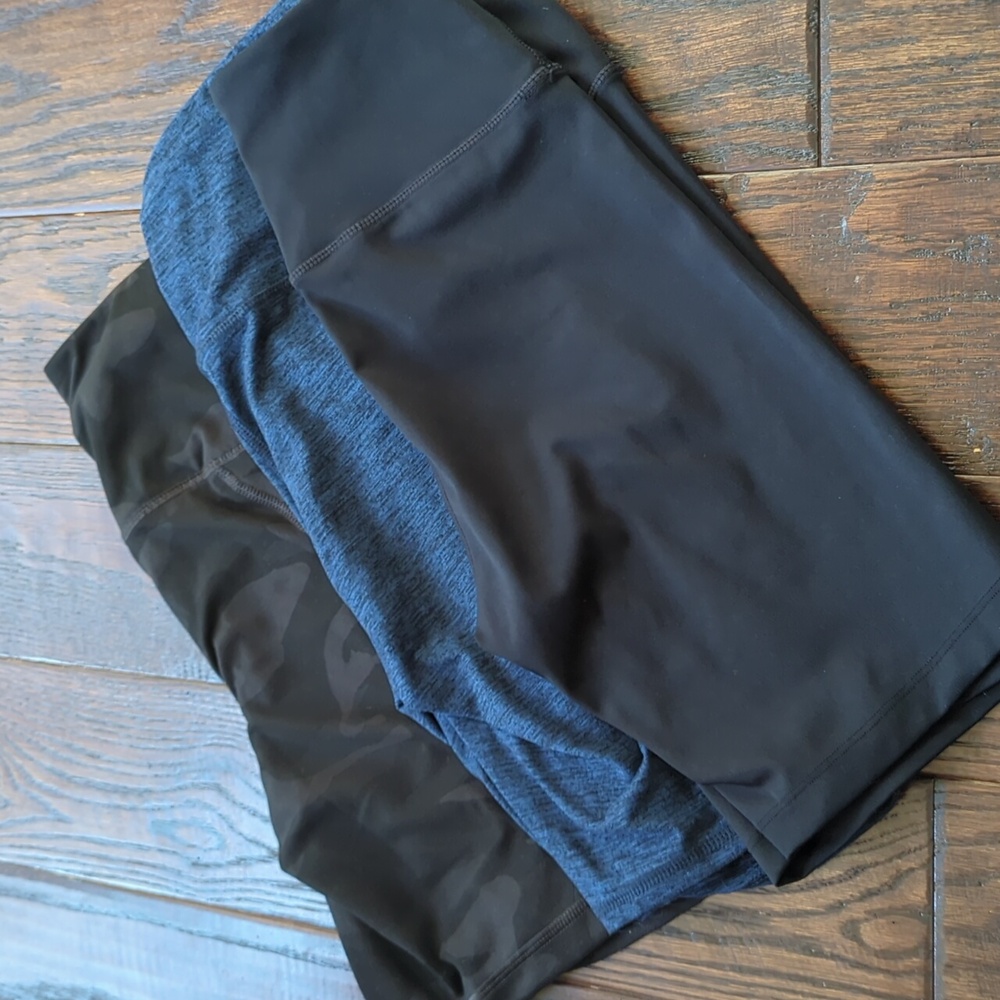 Bundle of 3 Biker Shorts - Blue Kyodan, Black Tesla, Black Camo Yogalicious
